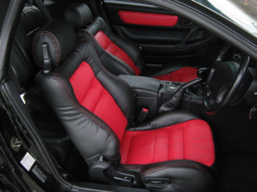 Custom 3000GT / Dodge 1991-1999 Replacement Leather Seat Cover Red/Black