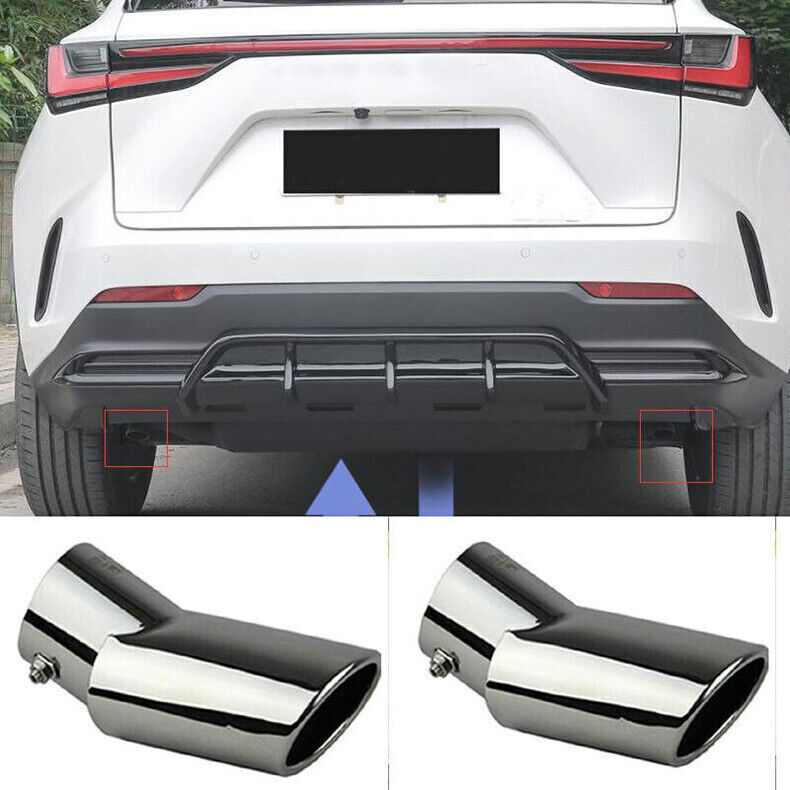 For Lexus NX250 350 350h 22-24 Stainless Chrome Muffler Exhaust Tip Finisher 2x