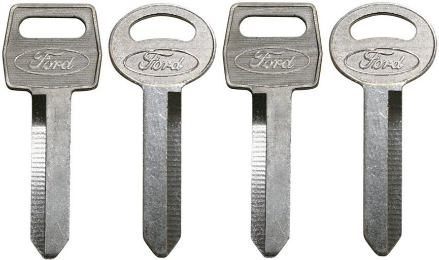 NEW FORD FACTORY ORIGINAL IGNITION + DOORS UNCUT KEYS (4) Ford Oval Logo Keys