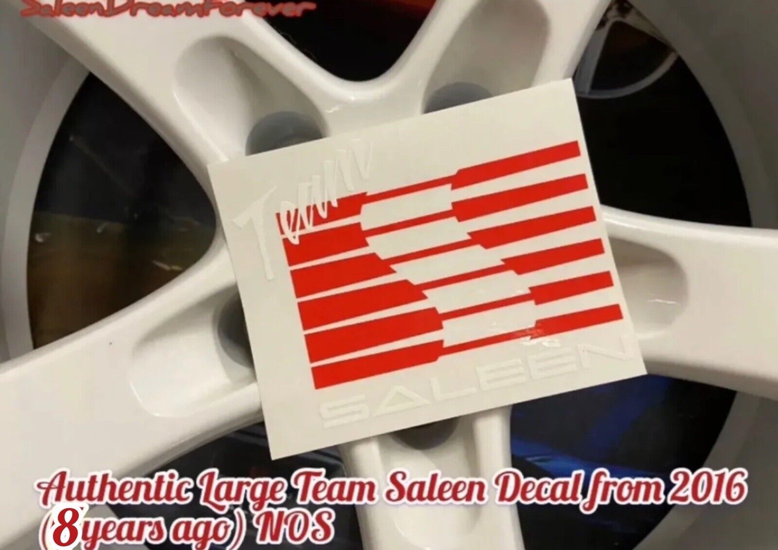 LARGE WHITE & RED TEAM SALEEN DECAL FRM 2016 NOS S281 S302 S331 MUSTANG FORD GT 