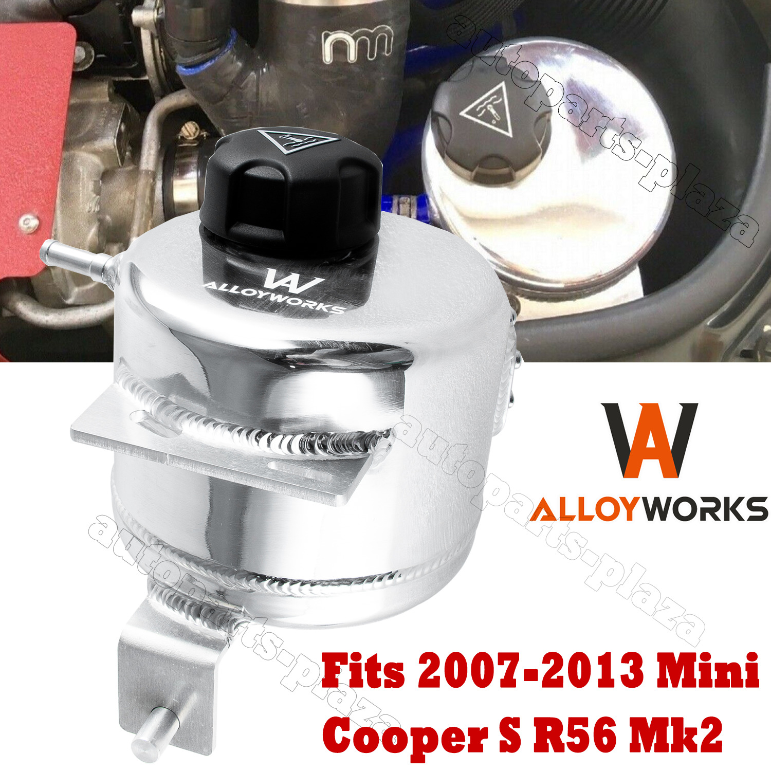 FIT 2007-13 Mini Cooper S R56 Mk2 Aluminum Radiator Coolant Header Overflow Tank