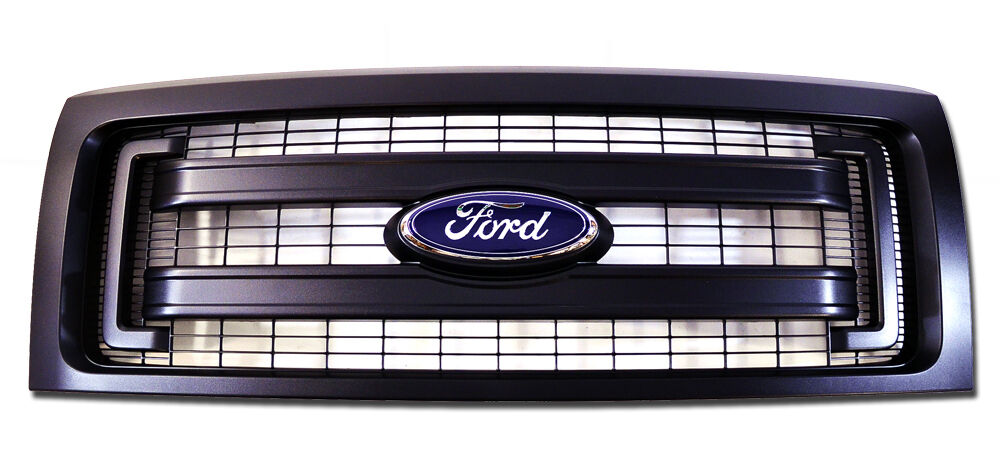 NEW OEM 2013-2014 Ford F150 Black Plastic Grille w/ Emblem XL XLT Lariat FX4 FX2