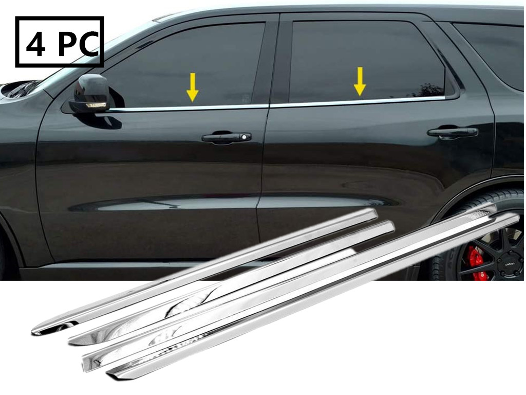 Stainless Steel Polished Chrome Window Sill Trims For 2011-2017 Dodge Durango