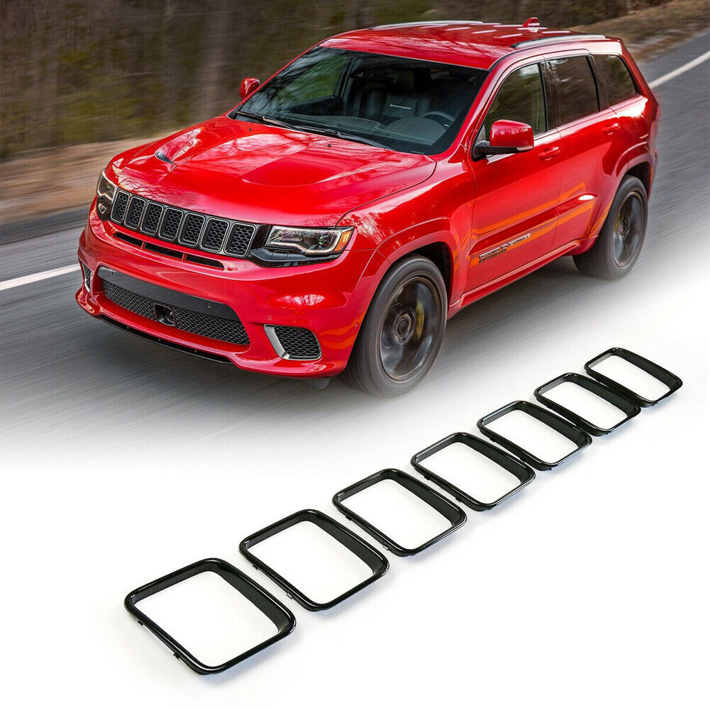Black Front Grille Ring Inserts Fits Jeep Grand Cherokee Trackhawk SRT 2017-2021