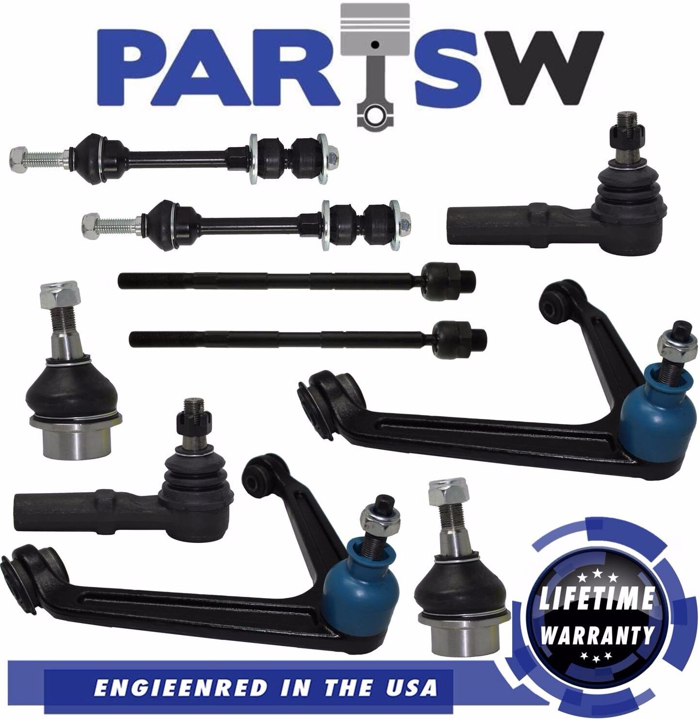 10 Pcs Complete Front Suspension Kit for 2002 - 2005 Dodge Ram 1500 RWD and 2WD