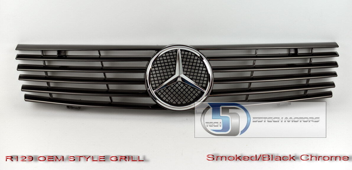 Grille for Mercedes R129 SL320 SL500 Grille Grille 90 02 Smoke Chrome 6 fins NEW