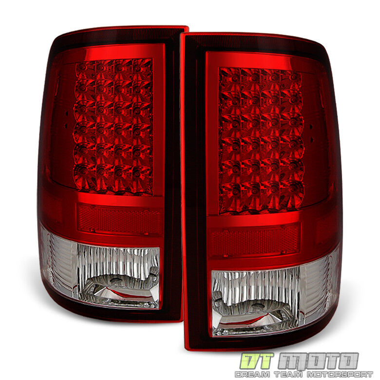 2009-2018 Dodge Ram 1500 2500 3500 Red Clear LED Tail Lights Signal Brake Lamps