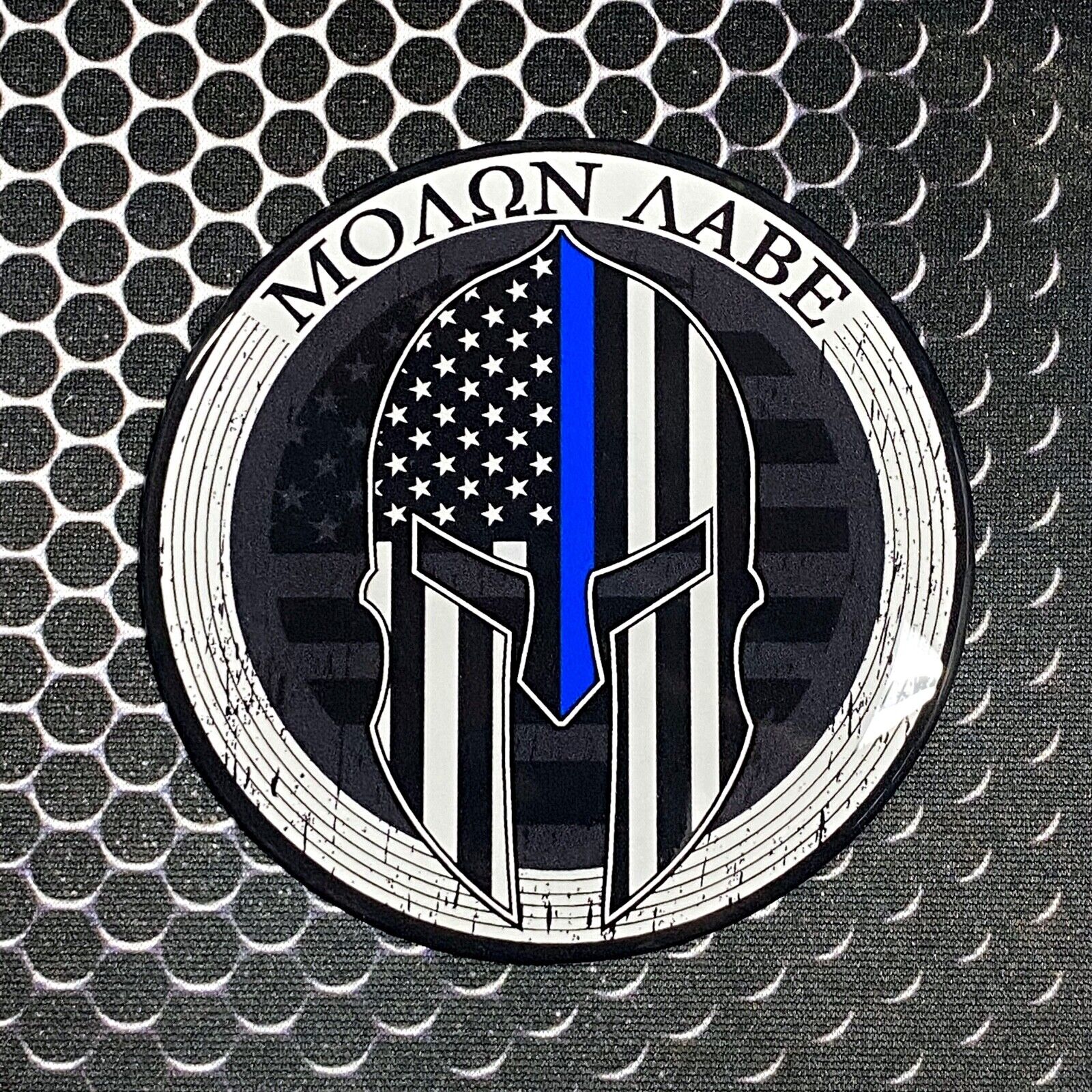 USA Molon Labe Sticker THIN BLUE LINE Domed Decal car Emblem 3D 3\
