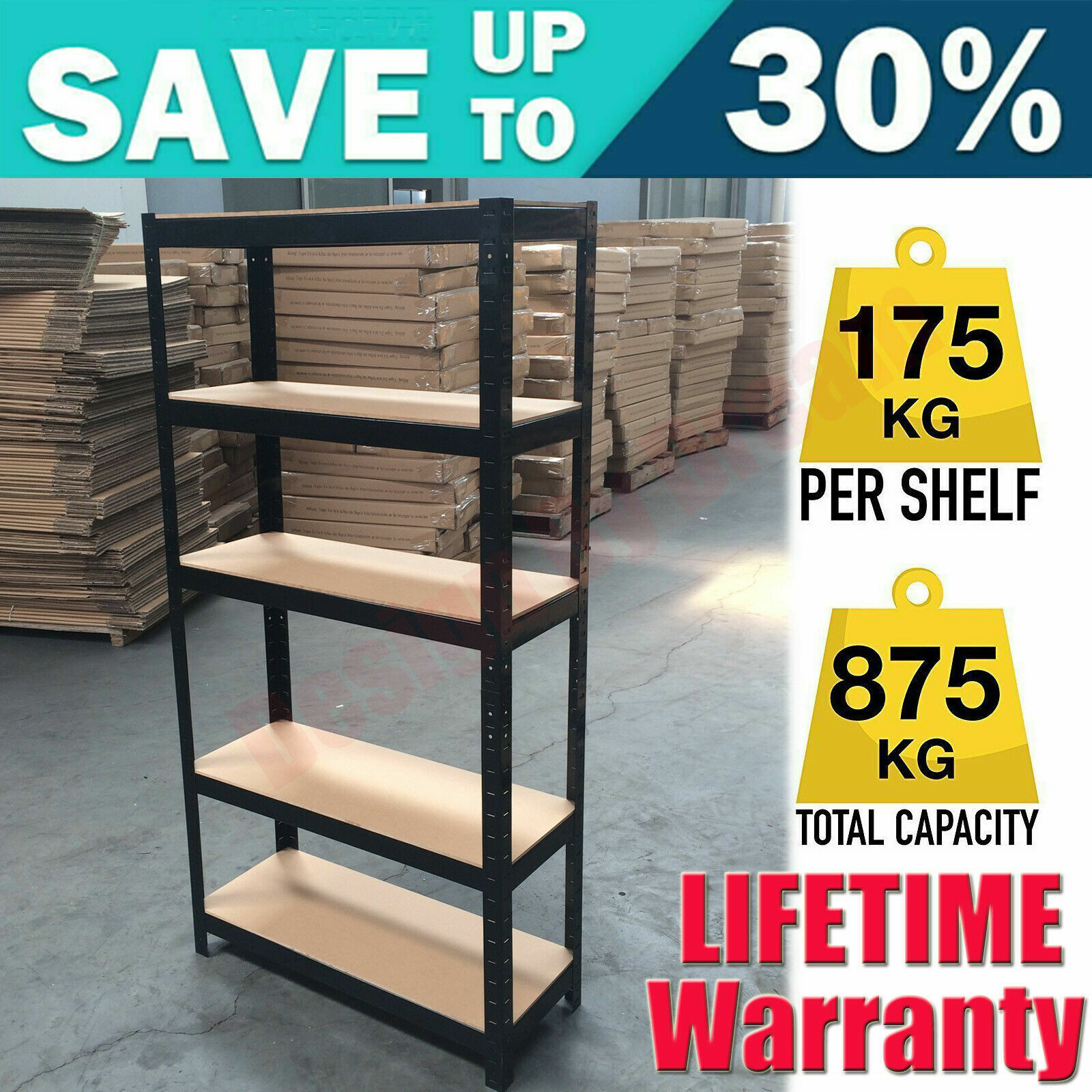 Heavy Duty Shelf Garage Steel Metal Storage 5 Level Adjustable Home Shelves Rack