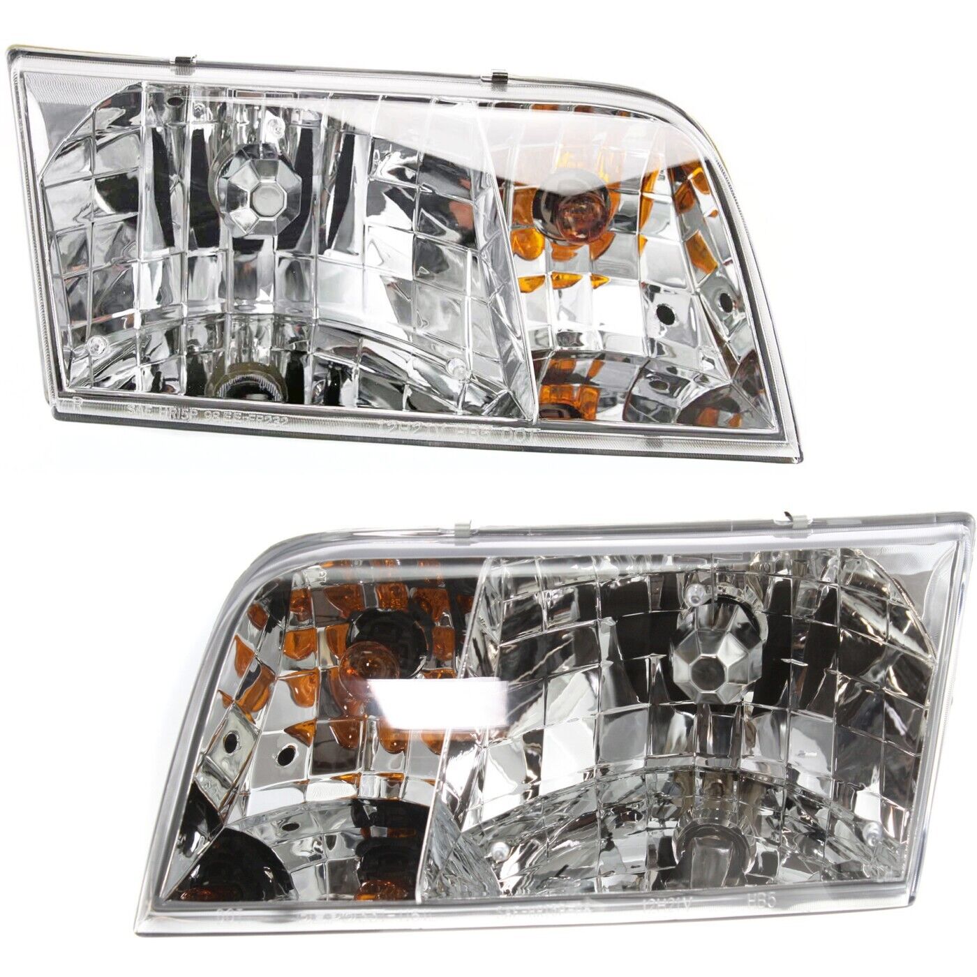 Headlight Set For 98-99 2000-2011 Ford Crown Victoria With Amber Parking Light