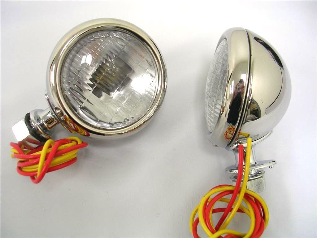 1932 Ford Deluxe Cowl Lamps \'32 Lights w/ Turn Signals 12 Volt Stainless
