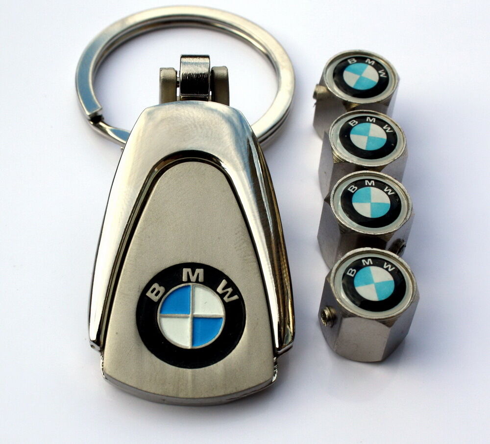 KEY CHAIN RING LOCKING VALVE STEM CAPS WHEEL RIMS BMW M3 130I 323 328 M6 Z3 Z4
