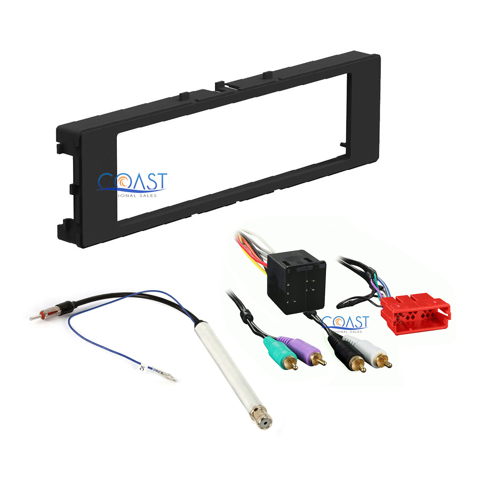 Single DIN Stereo Dash Kit w/ Harness Antenna for 1996-2006 Audi A4 A6 A8 TT 
