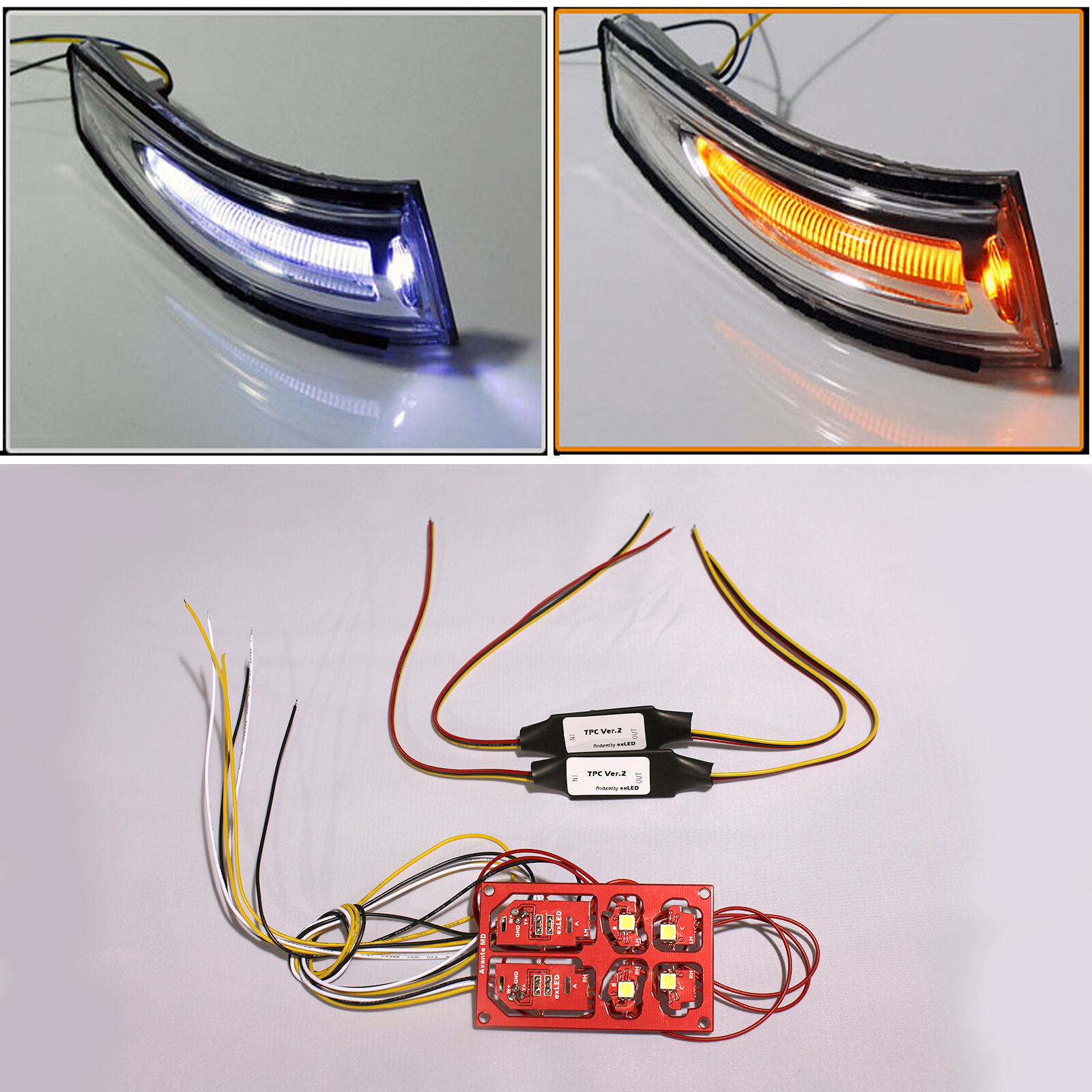 2way LED Side Rear View Mirror Light Lamp Turn Signal Module for 11+ Veloster