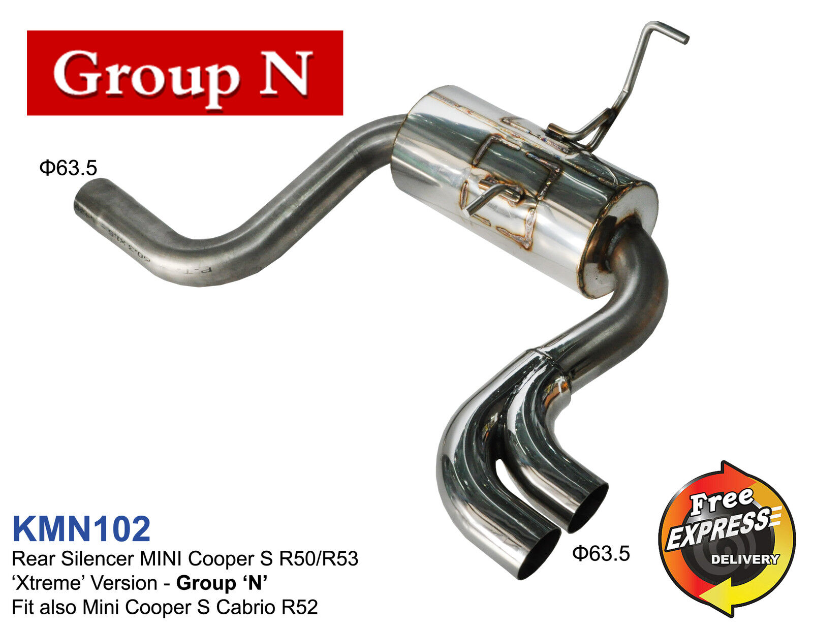 Exhaust muffler Racing Group N 63.5mm 2.5\
