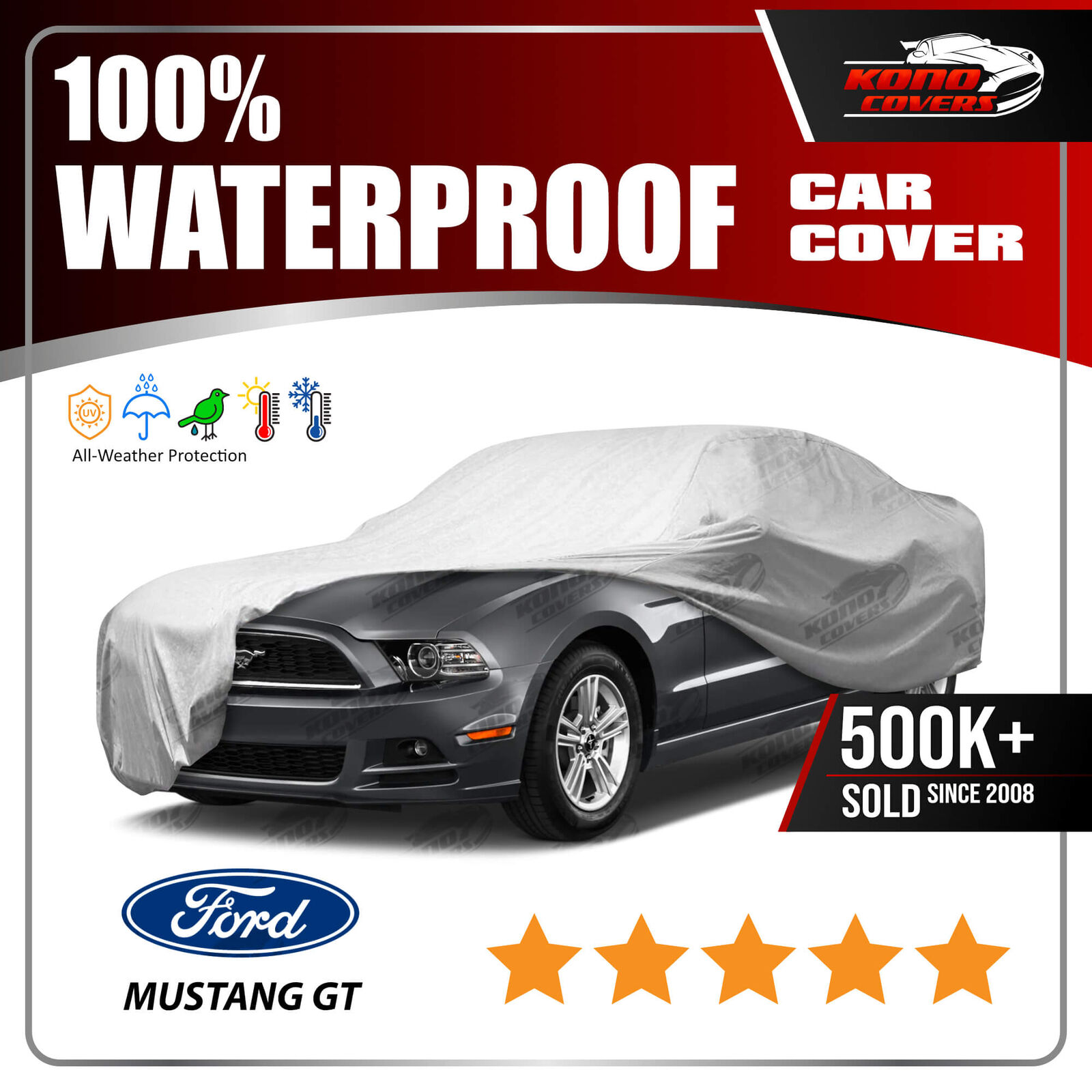 FORD MUSTANG GT 2010-2014 CAR COVER - 100% Waterproof 100% Breathable