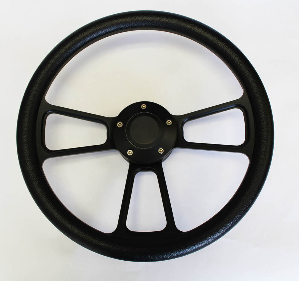 68 69 Charger Dart Coronet Black on Black Spokes Steering Wheel 14\
