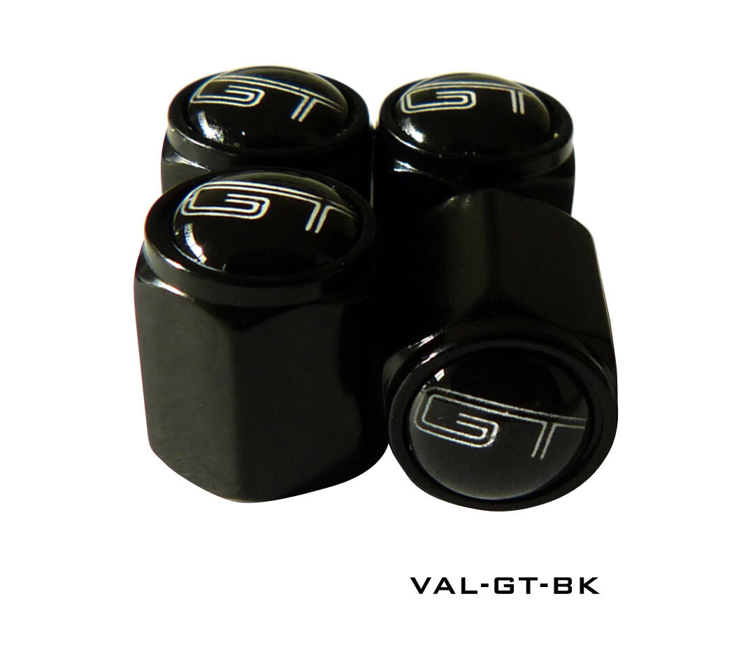 Black Aluminum -  4pcs Logo Car Tyre Tire Valve Stem Caps Cover For GT