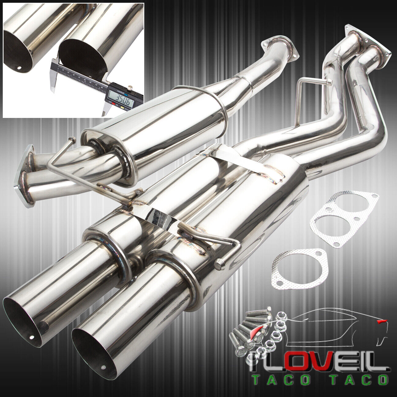 Stainless Steel Catback Exhaust 76mm + 3.5\