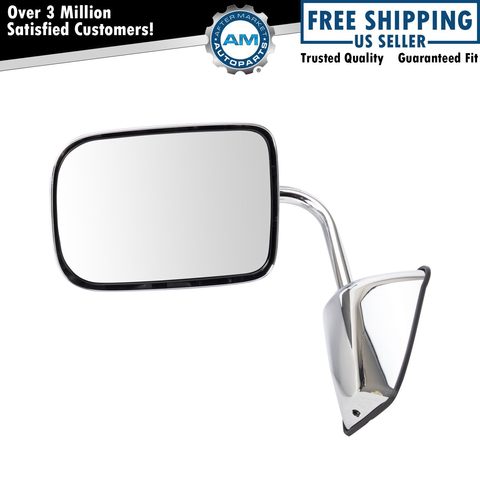 Chrome Folding Manual Mirror LH Left Driver Side for Dodge Pickup Ramcharger