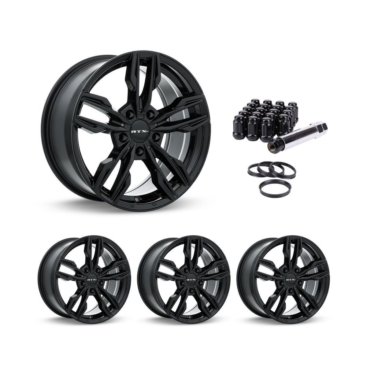 Wheel Rims Set with Black Lug Nuts Kit for 01-06 BMW 330Ci P861711 17 inch