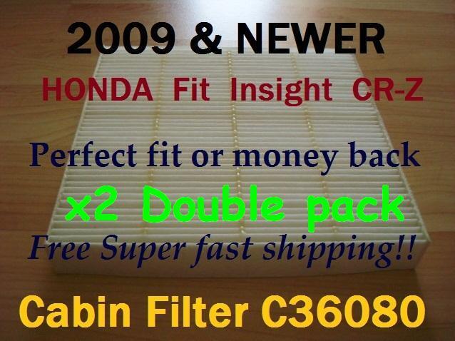 x2 C36080 HONDA Fit Insight CR-Z 2009 & Up - CABIN FILTER HIGH QUALITY Fast Ship