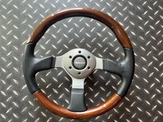 Momo Fighter Wood Leather Combination Steering Wheel