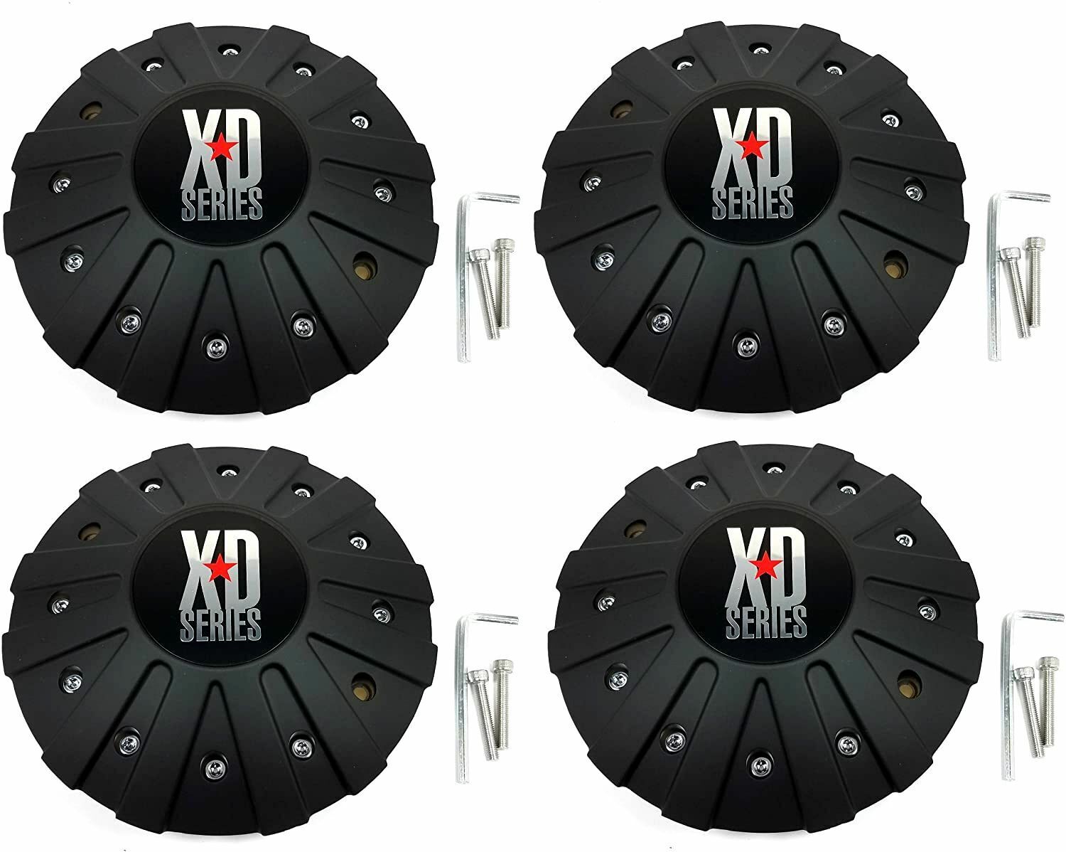 4 NEW KMC XD Series Wheel Center Caps Matte Black FITS ALL XD778 Monster Wheels 