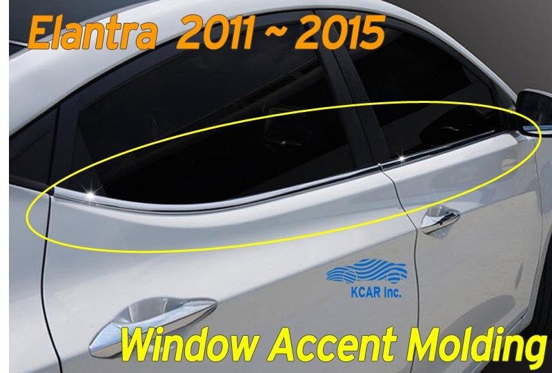 Window Accent Molding Chrome Garnish Trim K-241 for Hyundai ELANTRA 2011 ~ 2016