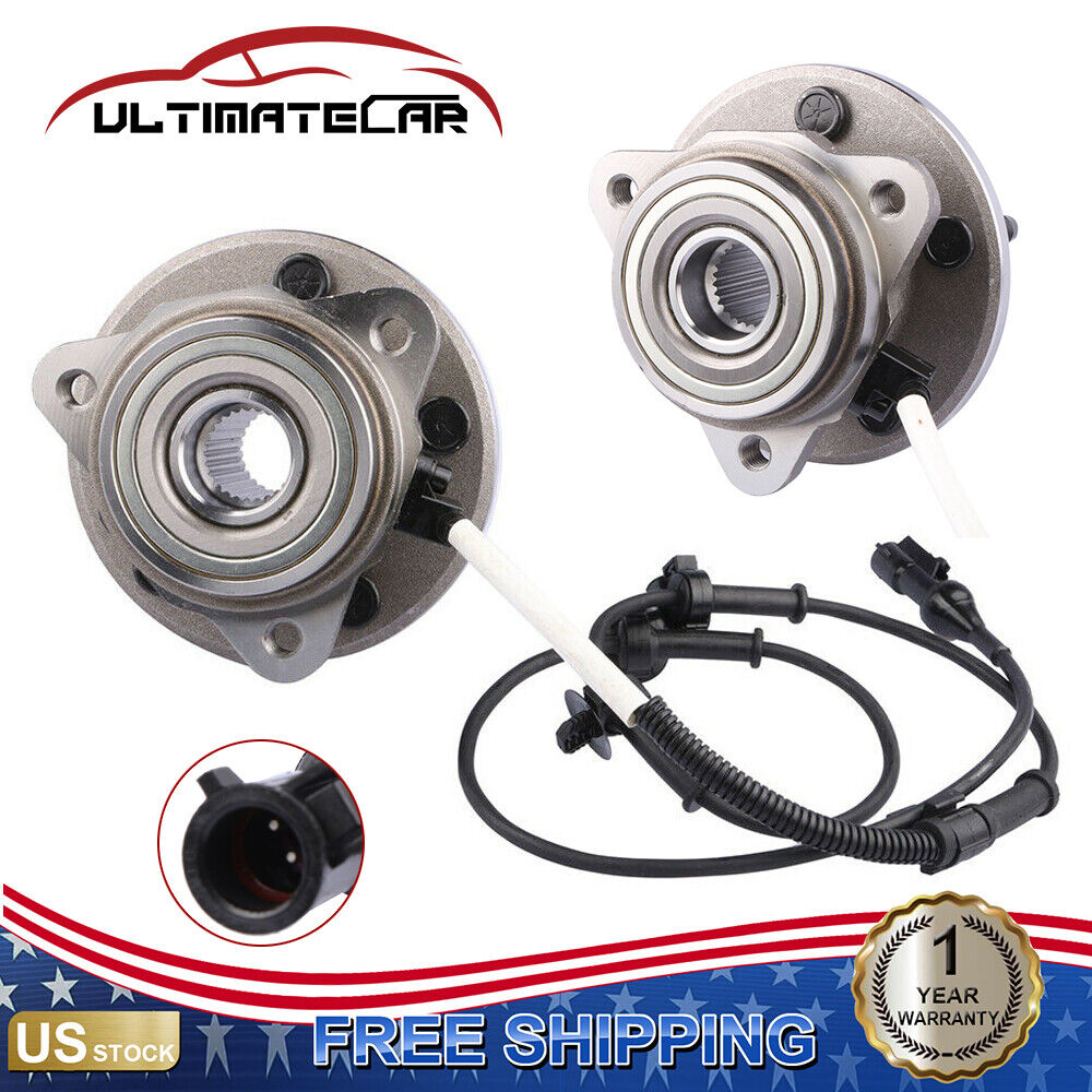 Pair Front Wheel Hub Bearing W/ ABS ASSY For Ford Explorer Mercury Mountaineer