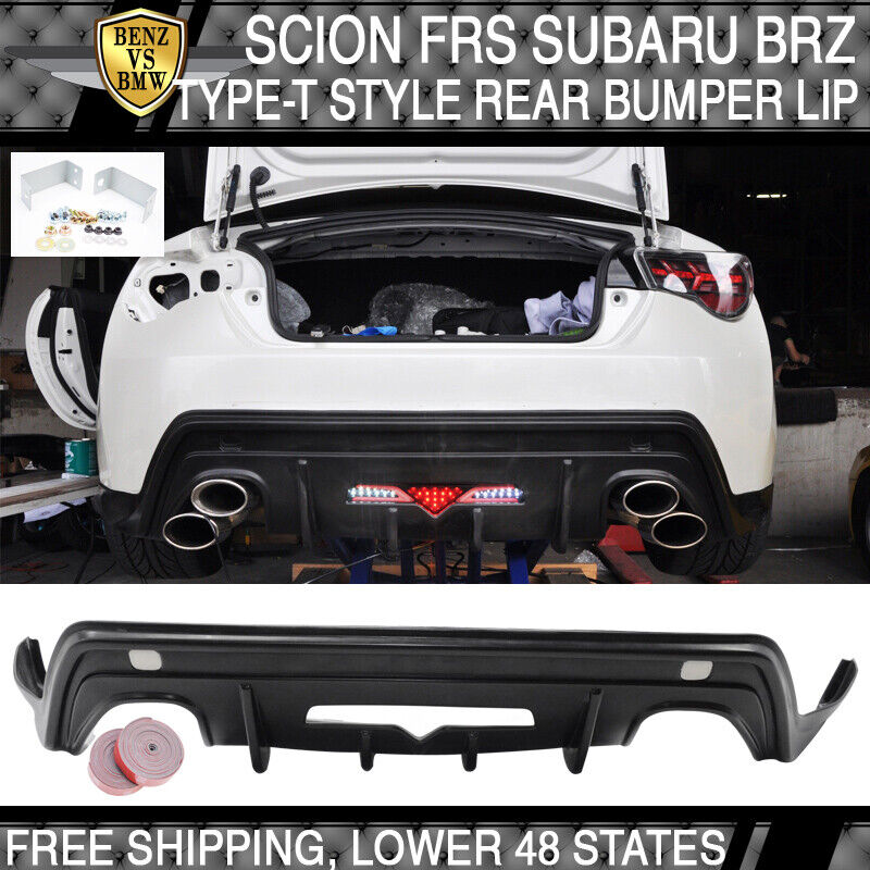Fits 13-20 Scion FRS/Subaru BRZ/Toyota 86 Rear Bumper Lip Type-T Style PU
