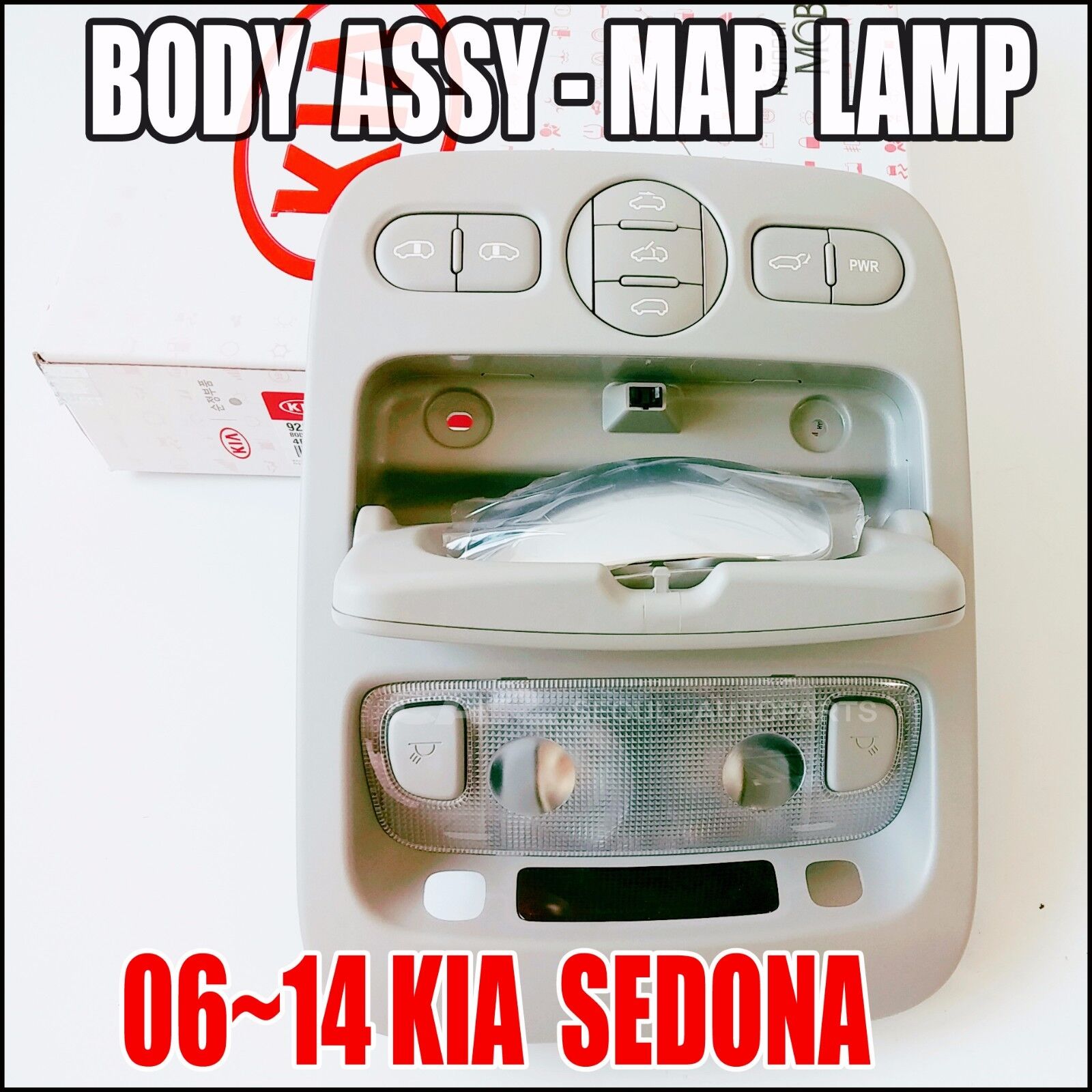 KIA 2006-2014 Sedona Over head Console Lamp Map Sliding Doors Gray 92821-4D100QW