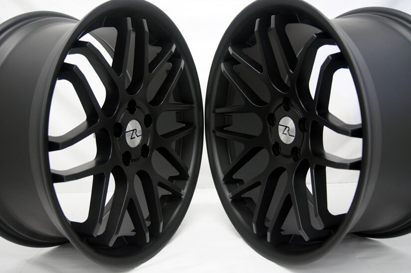 Matte Black 350Z 370Z Concave 20 Inch Wheels, 20x10 & 20x8.5 Flat Black Rims