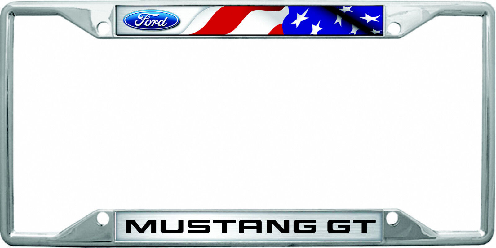 New Ford Mustang GT with Flag License Plate Frame