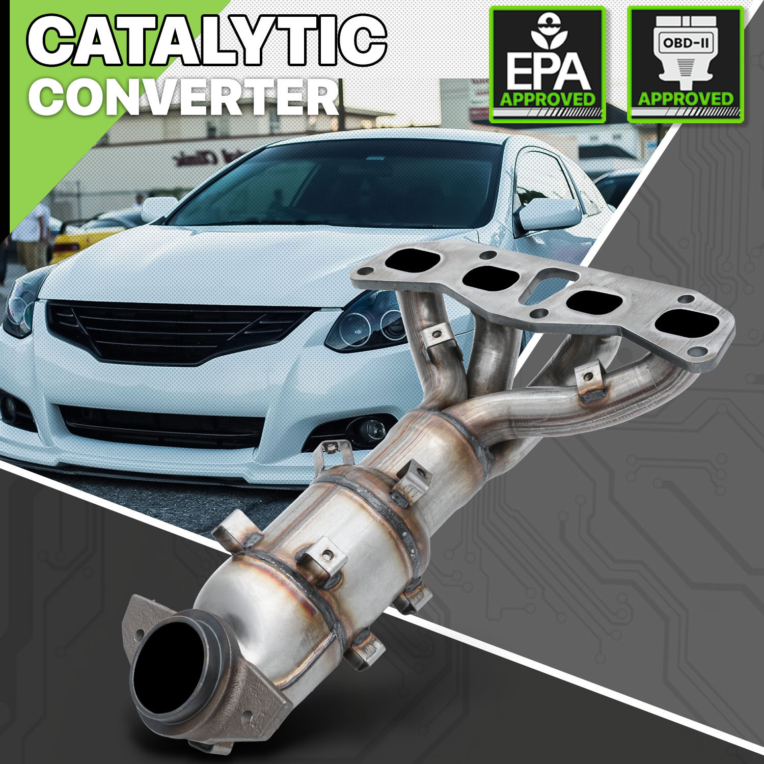 Catalytic Converter Exhaust Header Manifold For 2007-2012 Nissan Altima 2.5 I4