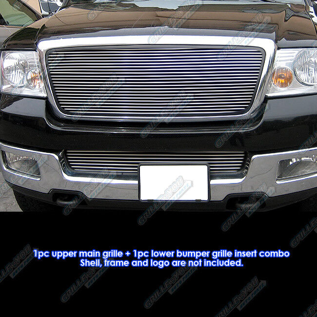 Fits 2004-2005 Ford F-150 Billet Grille Combo