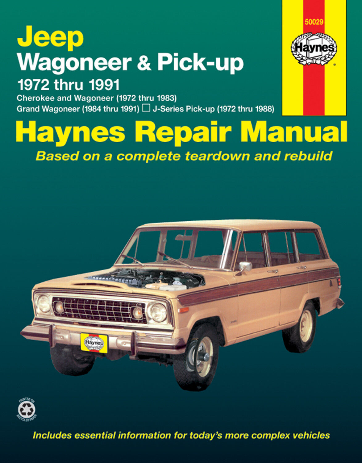 Haynes Repair Manual 50029 Jeep Wagoneer & Pick-up Service Book for 1972-1991