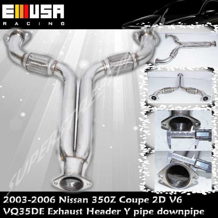 SS Exhaust Header Y Pipe fits 03-06 Nissan 350Z Track/Touring Coupe 2D V6 VQ35DE