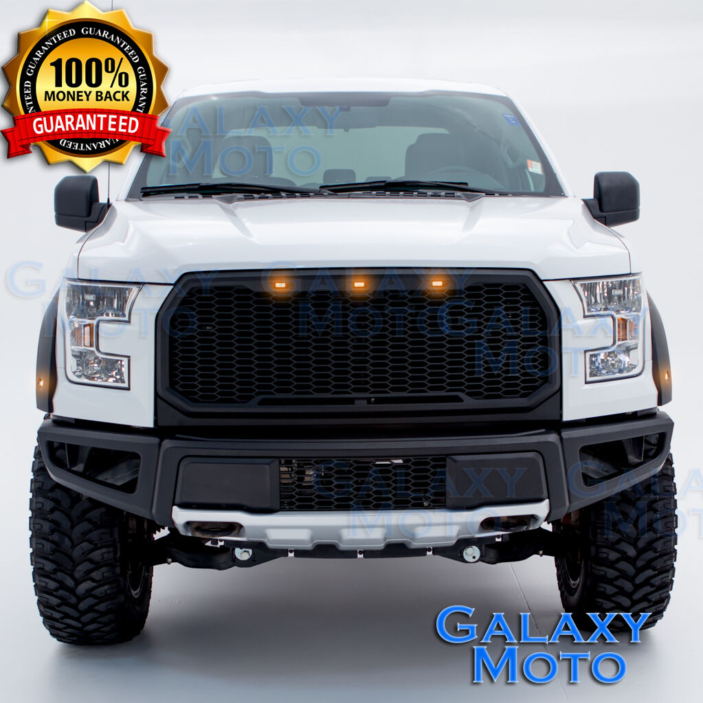 15-17 Ford F150 Raptor Conversion Style Black Front Bumper built in Skid Plate