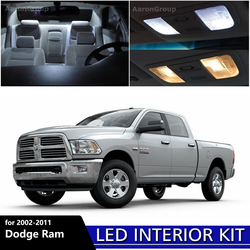 11PCS White Interior LED Light Package for 2002 - 2011 Dodge Ram 1500 2500 3500