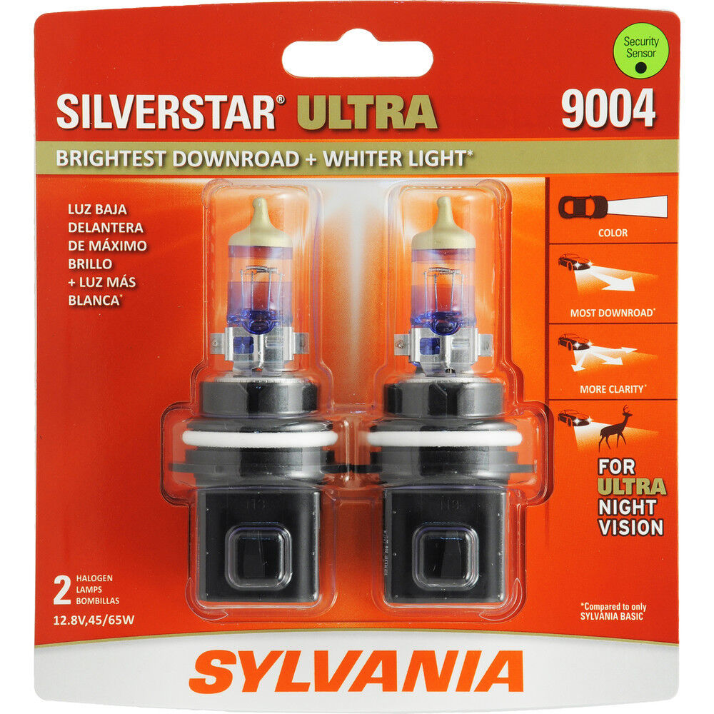 SilverStar Ultra Blister Pack Twin Headlight Bulb Sylvania 9004 NEW 