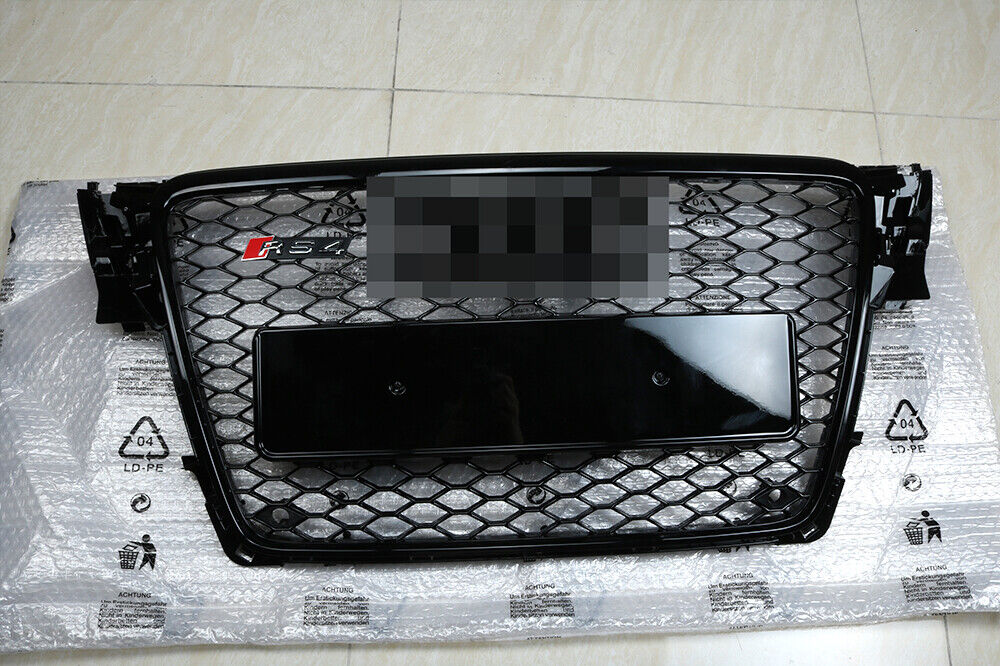Honeycomb Sport Mesh RS4 Style Hex Grille Grill Black For 09-12 Audi A4/S4 B8 8T