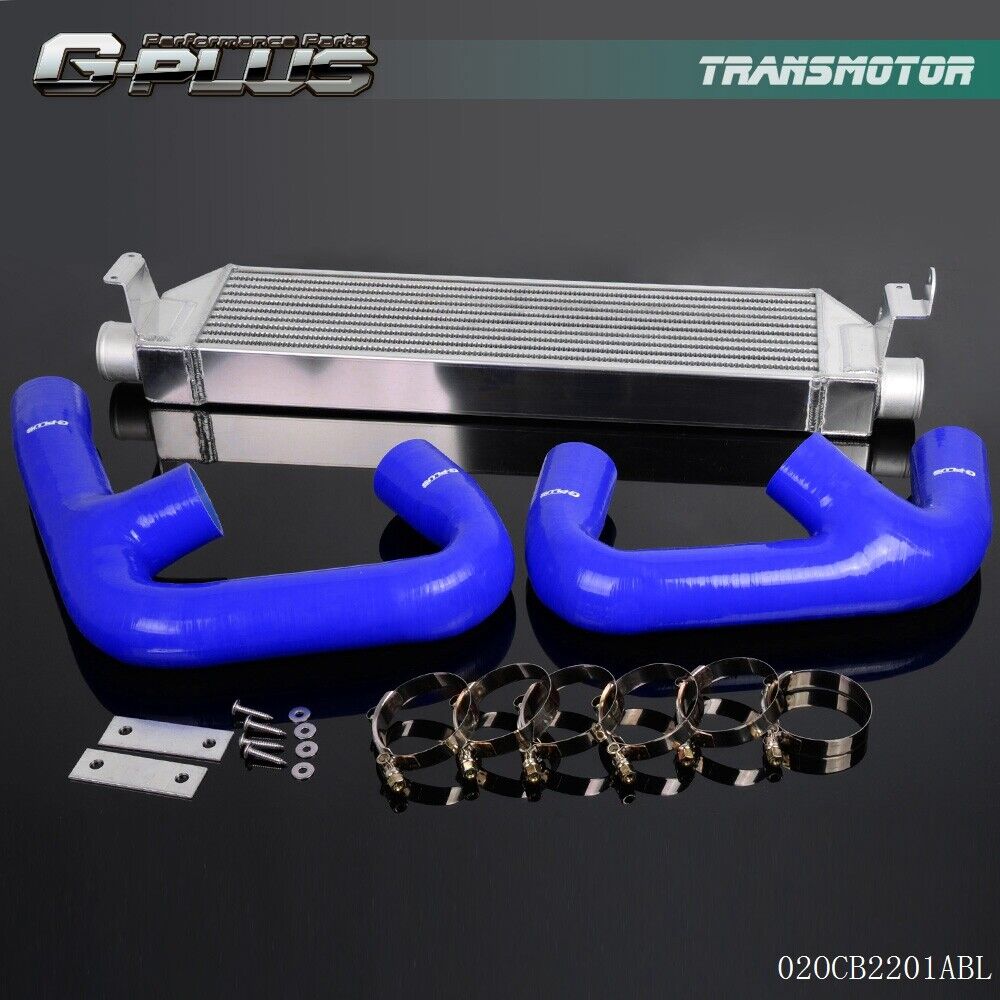 Aluminum Twin Intercooler Upgrade Fit For VW Golf R GTI MK7 + Blue Pipe