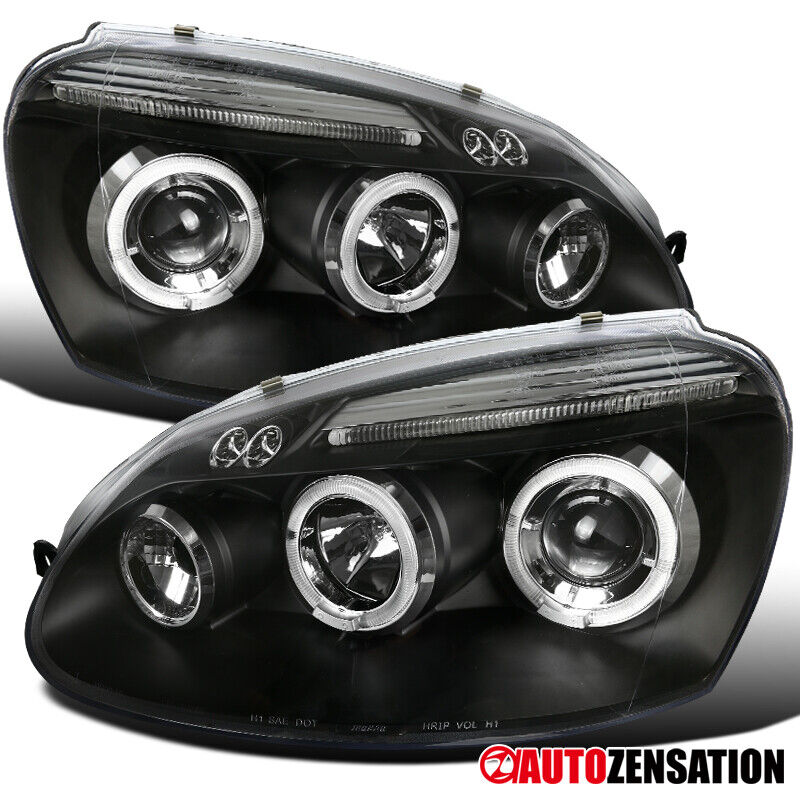 For 2006-2008 Volkswagen Golf MK5 Jetta Black LED DRL Halo Projector Headlights