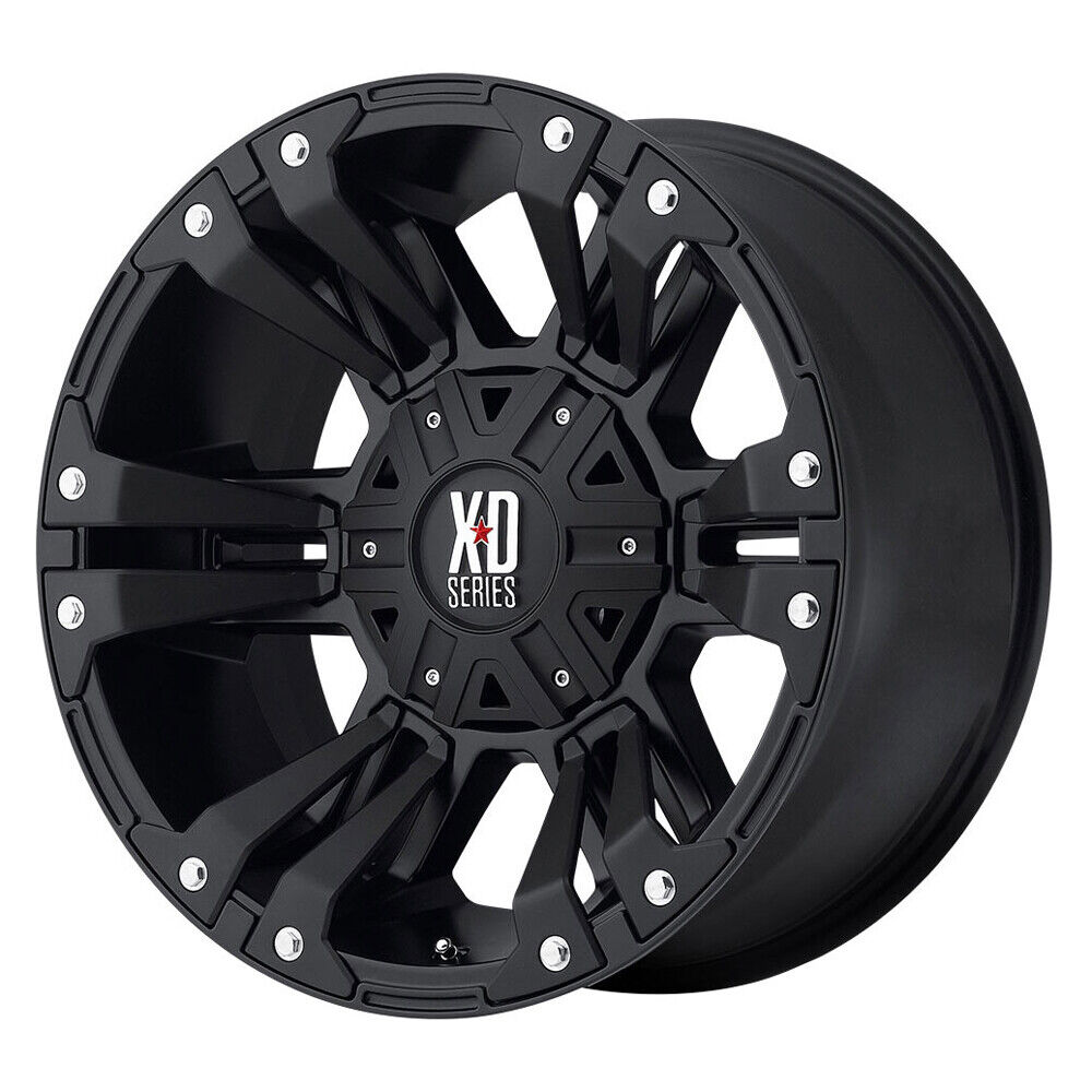 XD SERIES XD822 Monster II 20X10 5X127/5X139.7 ET-24 Blk/Blk Accents (Qty of 4)