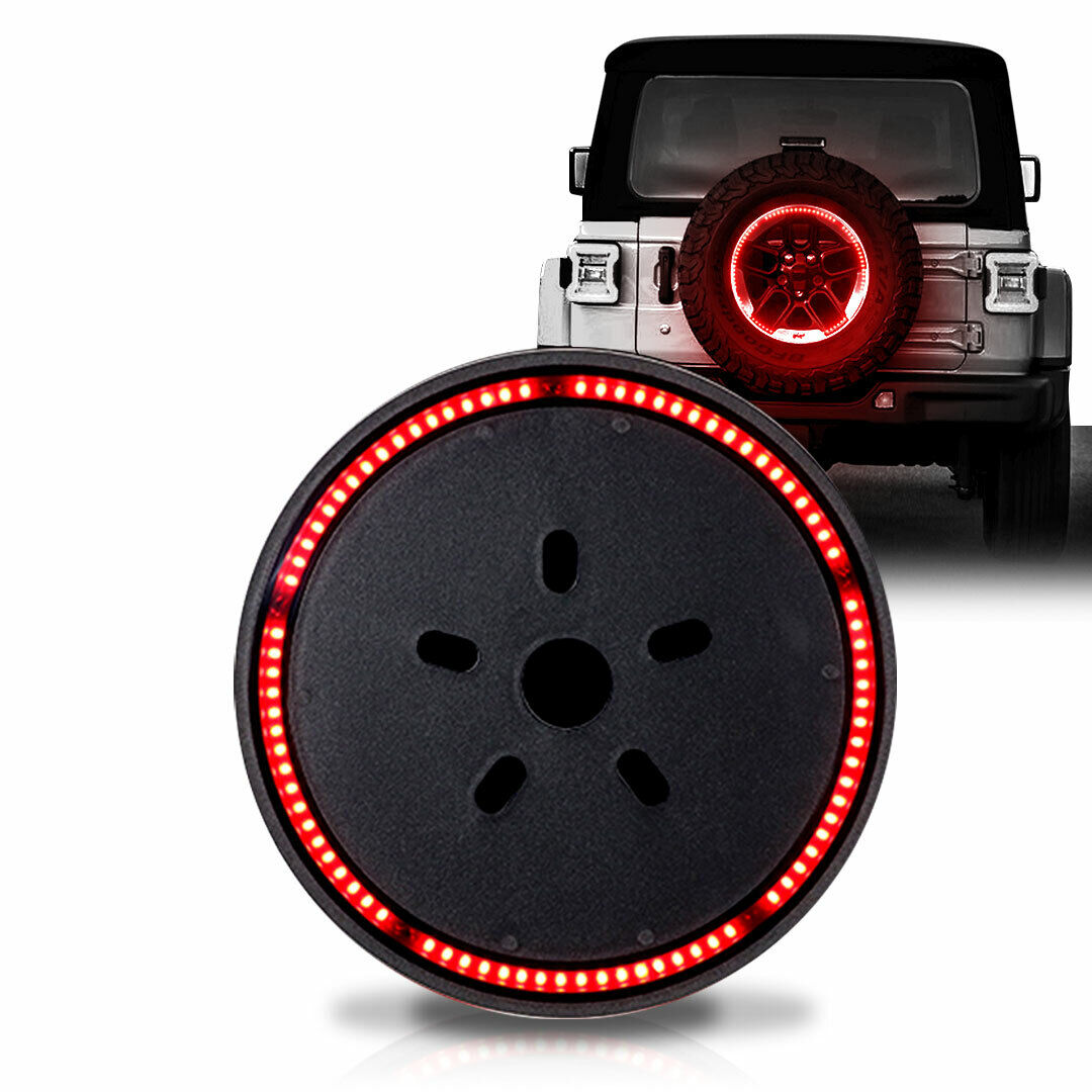 for Jeep Wrangler JK JL LED Spare Tire Brake Light 3rd Rear Wheel Lights Red