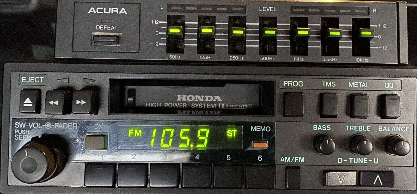 1986-1989 Honda Prelude Civic CRX Premium Radio Accessories Equalizer OEM Rare 