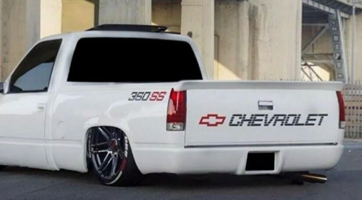 Chevy Trucks 350 SS Tailgate Decals Kit Red & Black Gloss 1500 Single Cab 4 Door