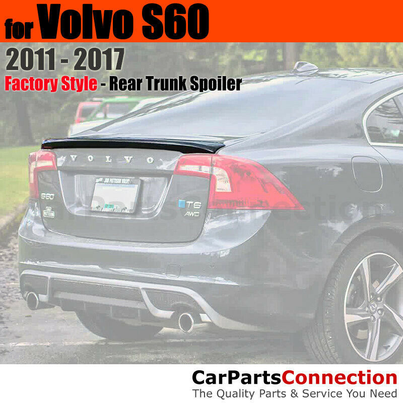 Painted ABS Rear Trunk Spoiler For 2011-2017 Volvo S60 019 BLACK STONE