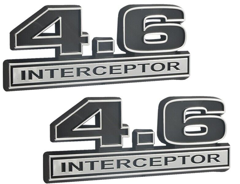 4.6 Liter 281 Engine Police Interceptor Emblems in Chrome & Black - 5\